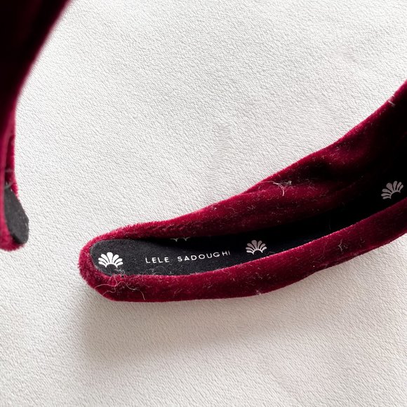 Lele Sadoughi Maroon Velvet Knotted Headband